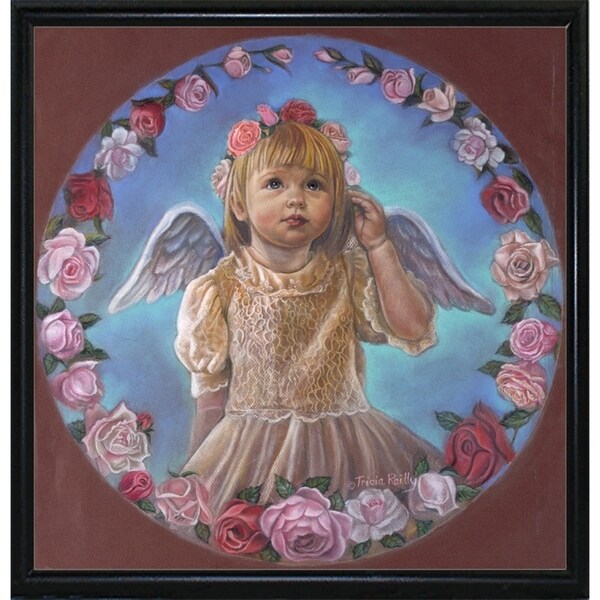 Angel Of Roses-TRIREI79294 Framed Print 23.75"x23" by Tricia Reilly-Matthews