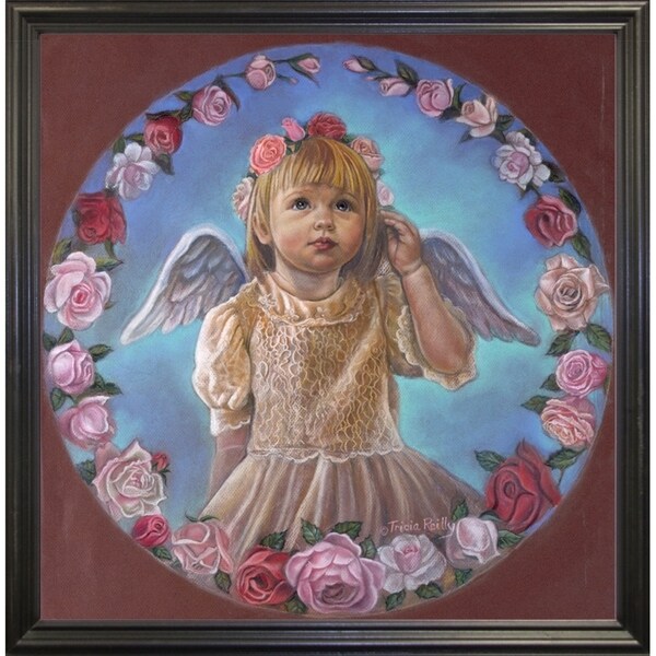 Angel Of Roses-TRIREI79294 Framed Print 23.75"x23" by Tricia Reilly-Matthews