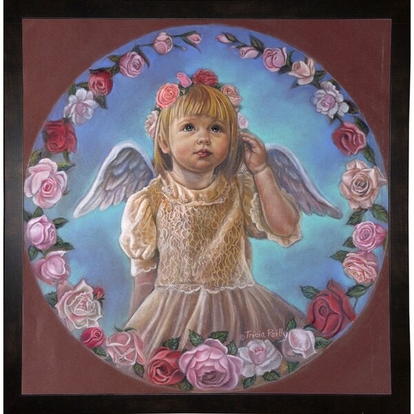 Angel Of Roses-TRIREI79294 Framed Print 23.75"x23" by Tricia Reilly-Matthews