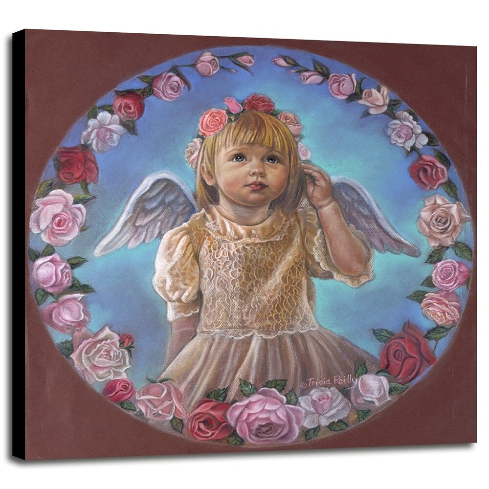 Angel Of Roses-TRIREI79294 Framed Print 23.75"x23" by Tricia Reilly-Matthews