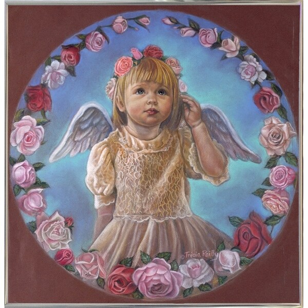 Angel Of Roses-TRIREI79294 Framed Print 23.75"x23" by Tricia Reilly-Matthews