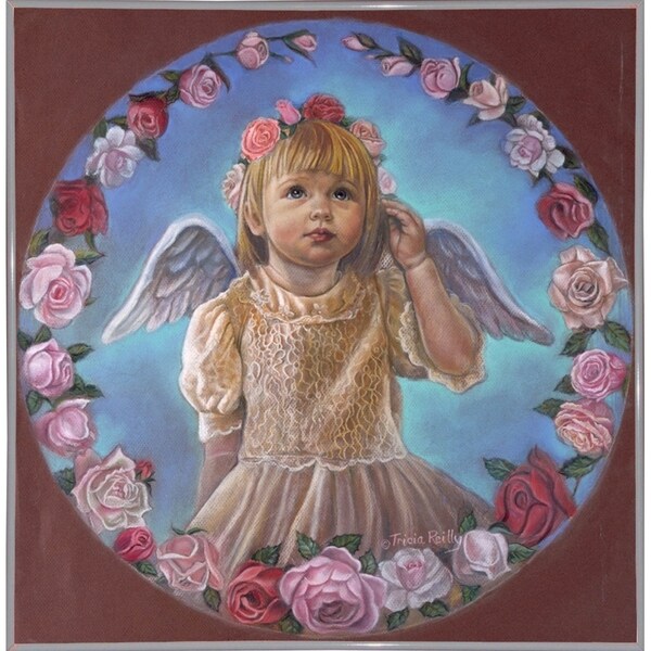 Angel Of Roses-TRIREI79294 Framed Print 23.75"x23" by Tricia Reilly-Matthews