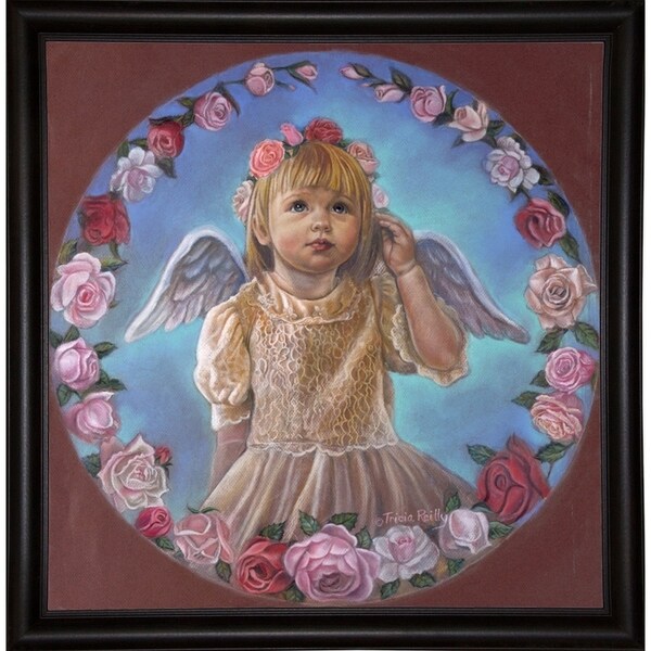 Angel Of Roses-TRIREI79294 Framed Print 23.75"x23" by Tricia Reilly-Matthews