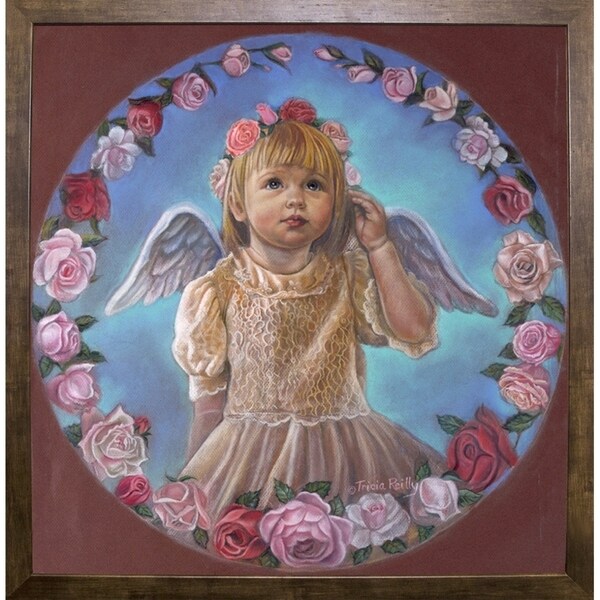 Angel Of Roses-TRIREI79294 Framed Print 23.75"x23" by Tricia Reilly-Matthews
