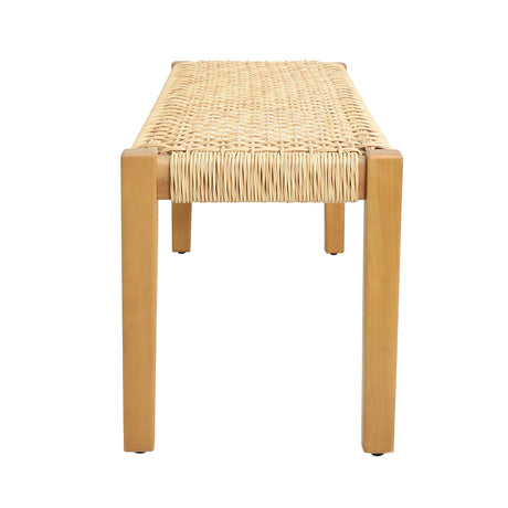 Angie Outdoor Modern Industrial Acacia Wood Bench by Christopher Knight Home - 43.25" W x 15.75" D x 16.25" H