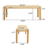 Angie Outdoor Modern Industrial Acacia Wood Bench by Christopher Knight Home - 43.25" W x 15.75" D x 16.25" H