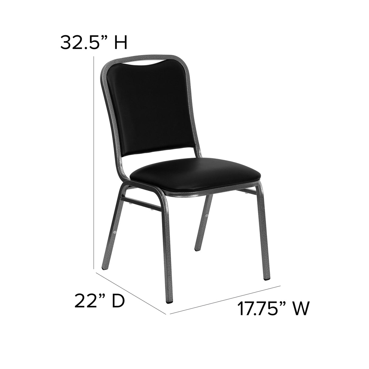 Angled Back Stacking Banquet Chair in Vinyl