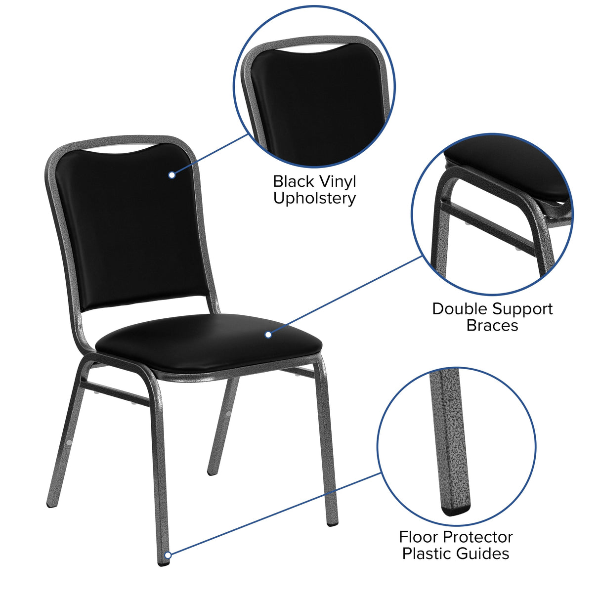 Angled Back Stacking Banquet Chair in Vinyl