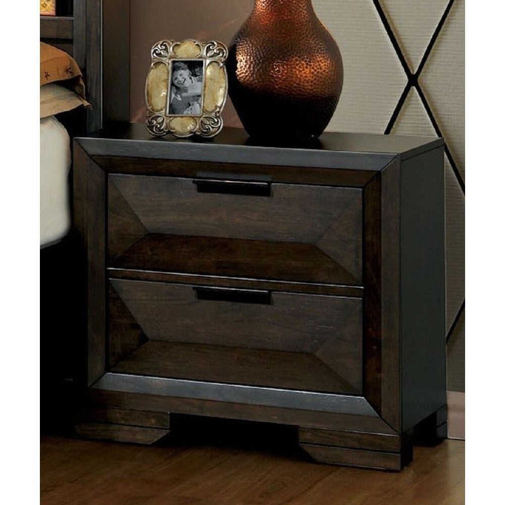 Furniture of America Gifa Rustic Espresso Solid Wood Nightstand