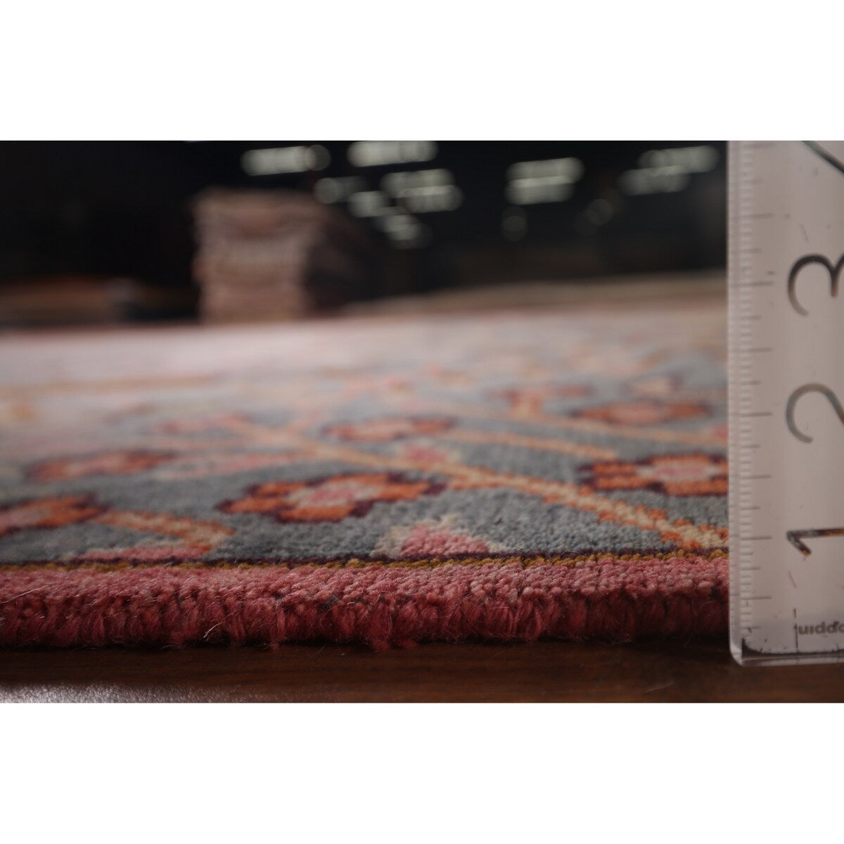 Animals Design Gray Ziegler Indian Area Rug Handmade Wool Carpet - 7'9"x 9'9"