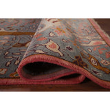 Animals Design Gray Ziegler Indian Area Rug Handmade Wool Carpet - 7'9"x 9'9"