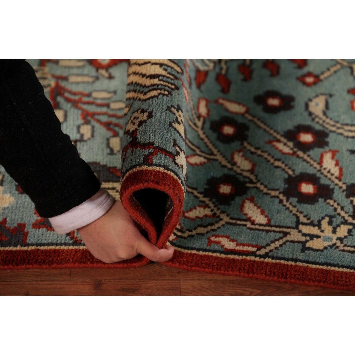 Animals Design Ziegler Indian Runner Rug Hand-Knotted Wool Carpet - 2'4"x 8'2"