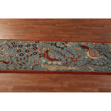 Animals Design Ziegler Indian Runner Rug Hand-Knotted Wool Carpet - 2'4"x 8'2"