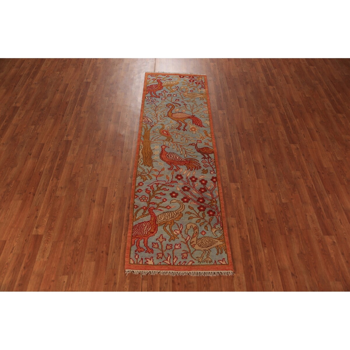 Animals Design Ziegler Indian Runner Rug Handmade Wool Carpet - 2'6"x 8'1"