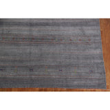 Animals Gray Gabbeh Indian Area Rug Handmade Wool Carpet - 7'11"x 9'6"