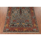 Animals Hunting Design Ziegler Area Rug Handmade Wool Carpet - 7'11" x 9'11"