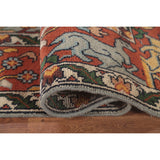 Animals Hunting Design Ziegler Area Rug Handmade Wool Carpet - 7'11" x 9'11"