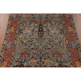 Animals Hunting Design Ziegler Area Rug Handmade Wool Carpet - 7'11" x 9'11"