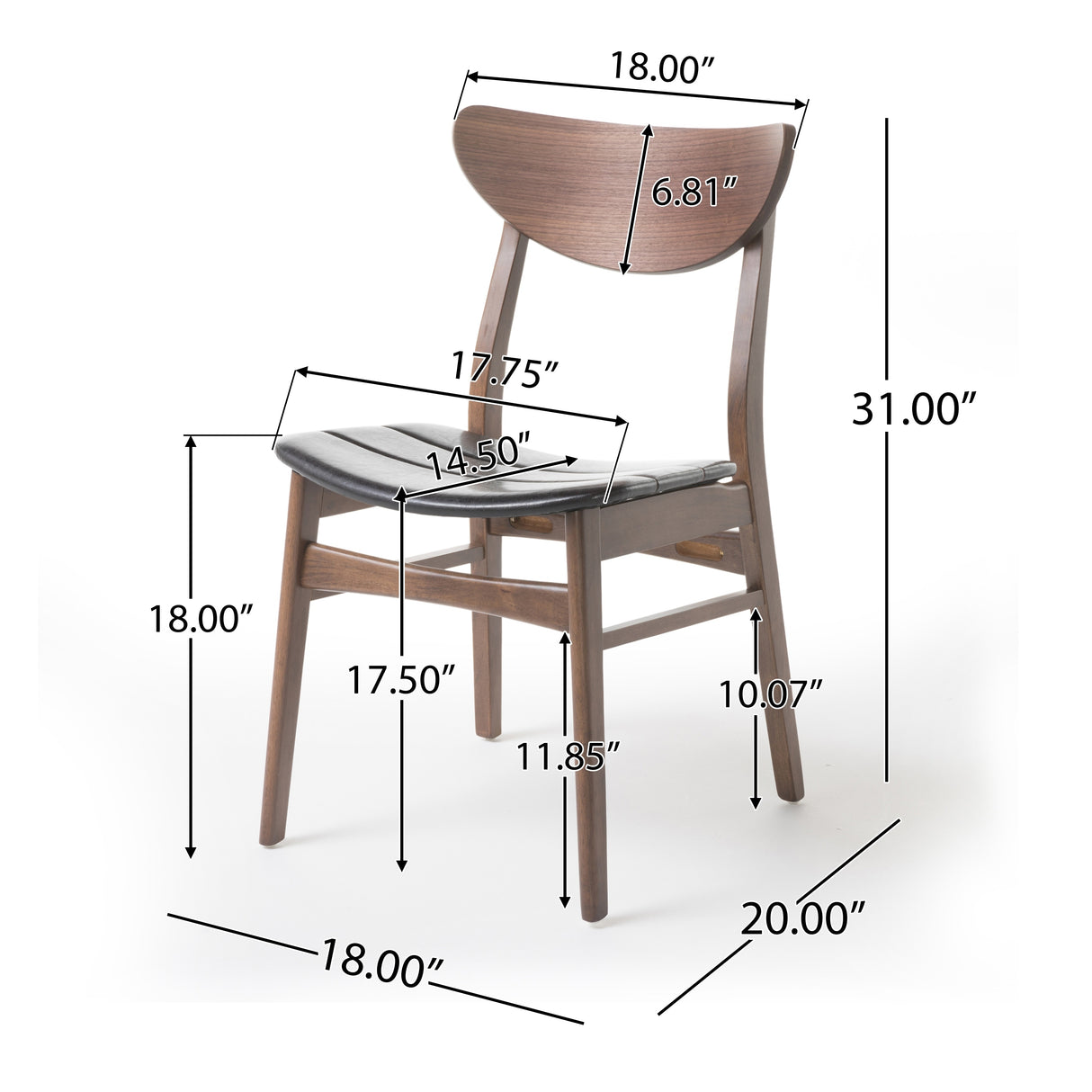 Anise Faux Leather and Rubberwood Dining Chair (Set of 2) by Christopher Knight Home