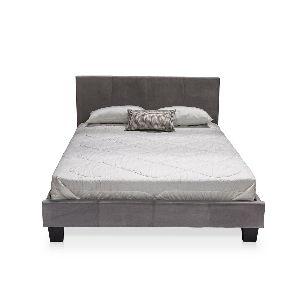 Anita II Contemporary Grey Fabric Platform Bed