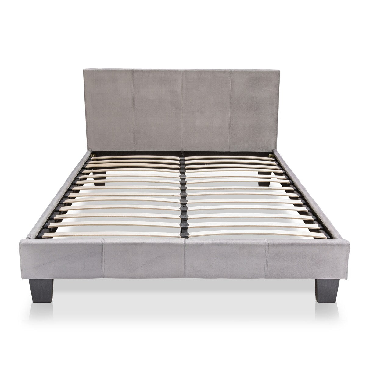 Anita II Contemporary Grey Fabric Platform Bed