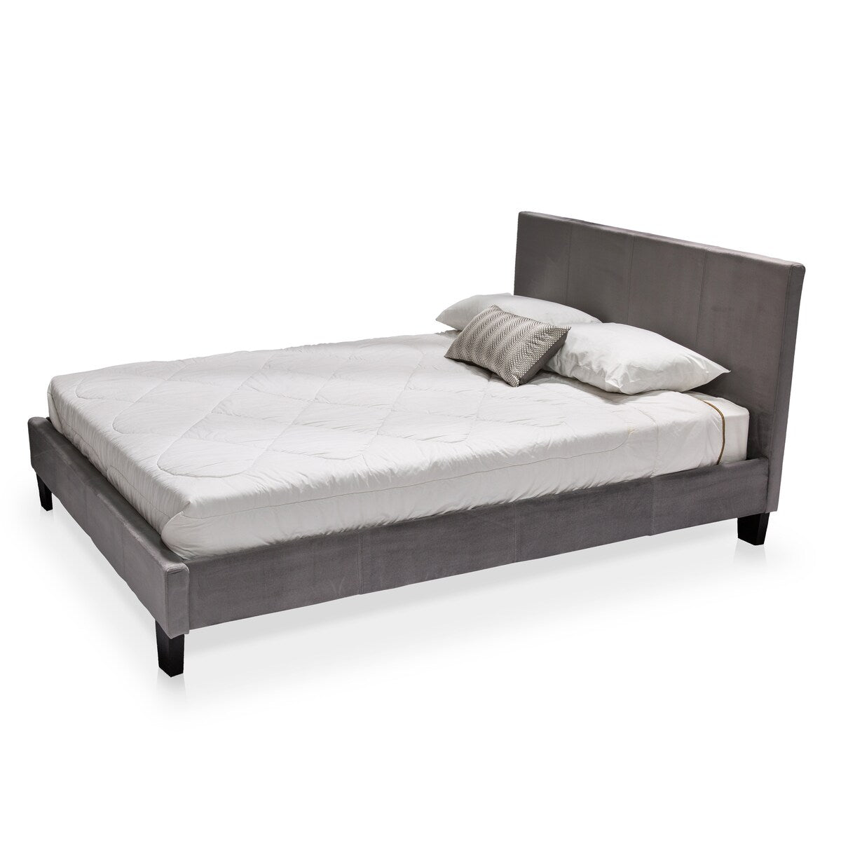 Anita II Contemporary Grey Fabric Platform Bed