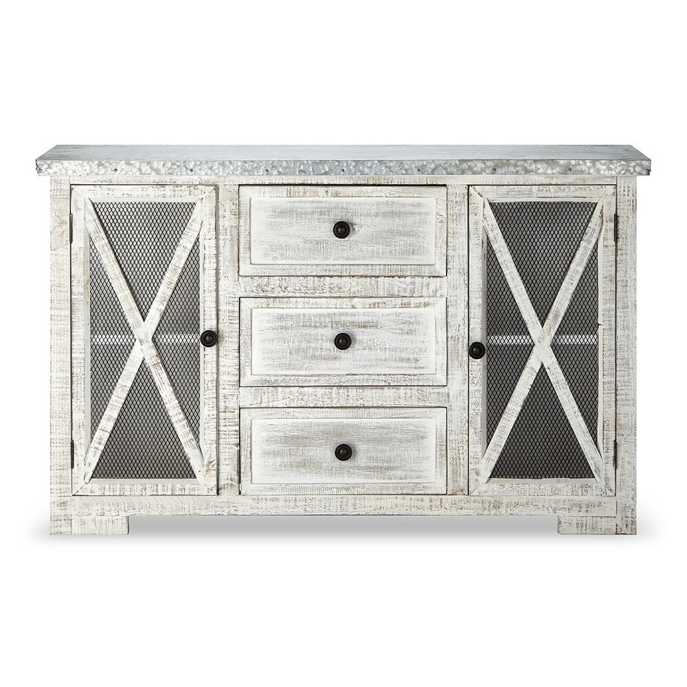 Anita Wooden Cabinet with Metal Top