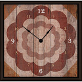 Ankan 'Floral on Wood' Framed Clock Art