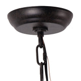 Anmytek Modern Farmhouse 5-Light Wooden Drum Chandeliers Round Metal Pendant Lights for Dining Room