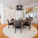 Anmytek Round Wood Farmhouse Chandelier Drum-Shape Dining Room Rustic Island Ceiling Pendant Lighting Fixture