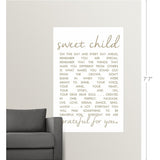 "Sweet Child Letter" Poster Print