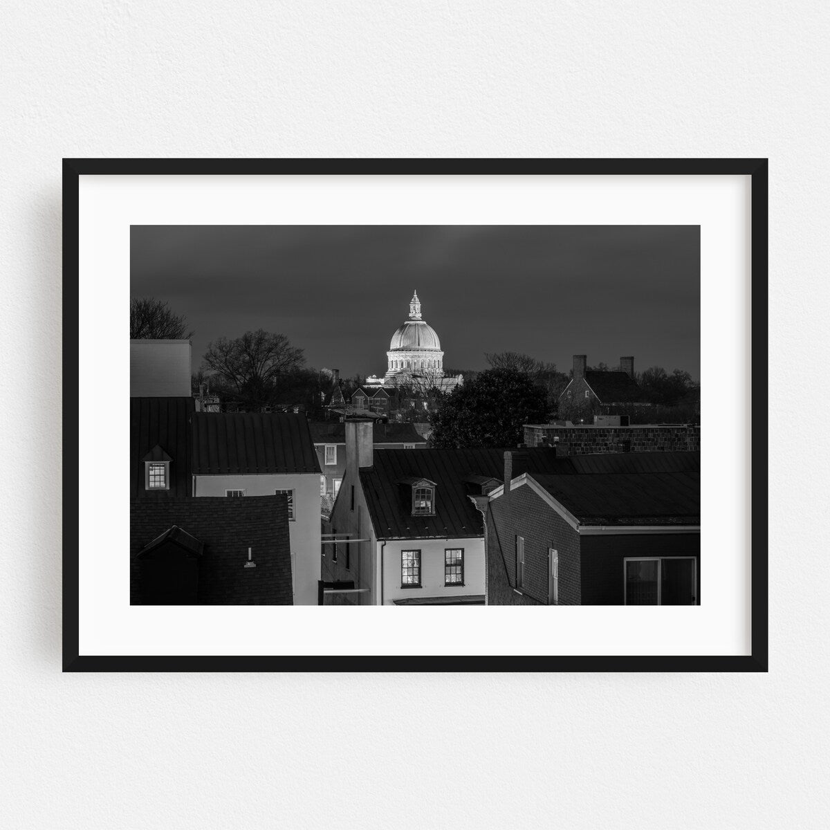 Annapolis Maryland Photography Black White Cityscape Art Print/Poster
