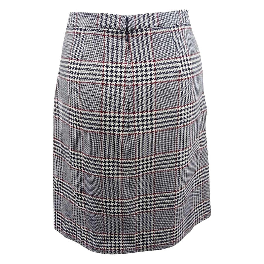 Anne Klein Women's Plaid Skirt (16, Marine Blue Combo)
