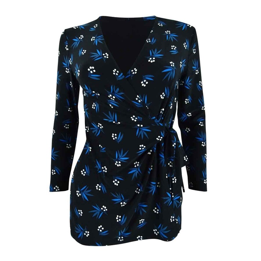 Anne Klein Women's Printed Tie-Waist Top