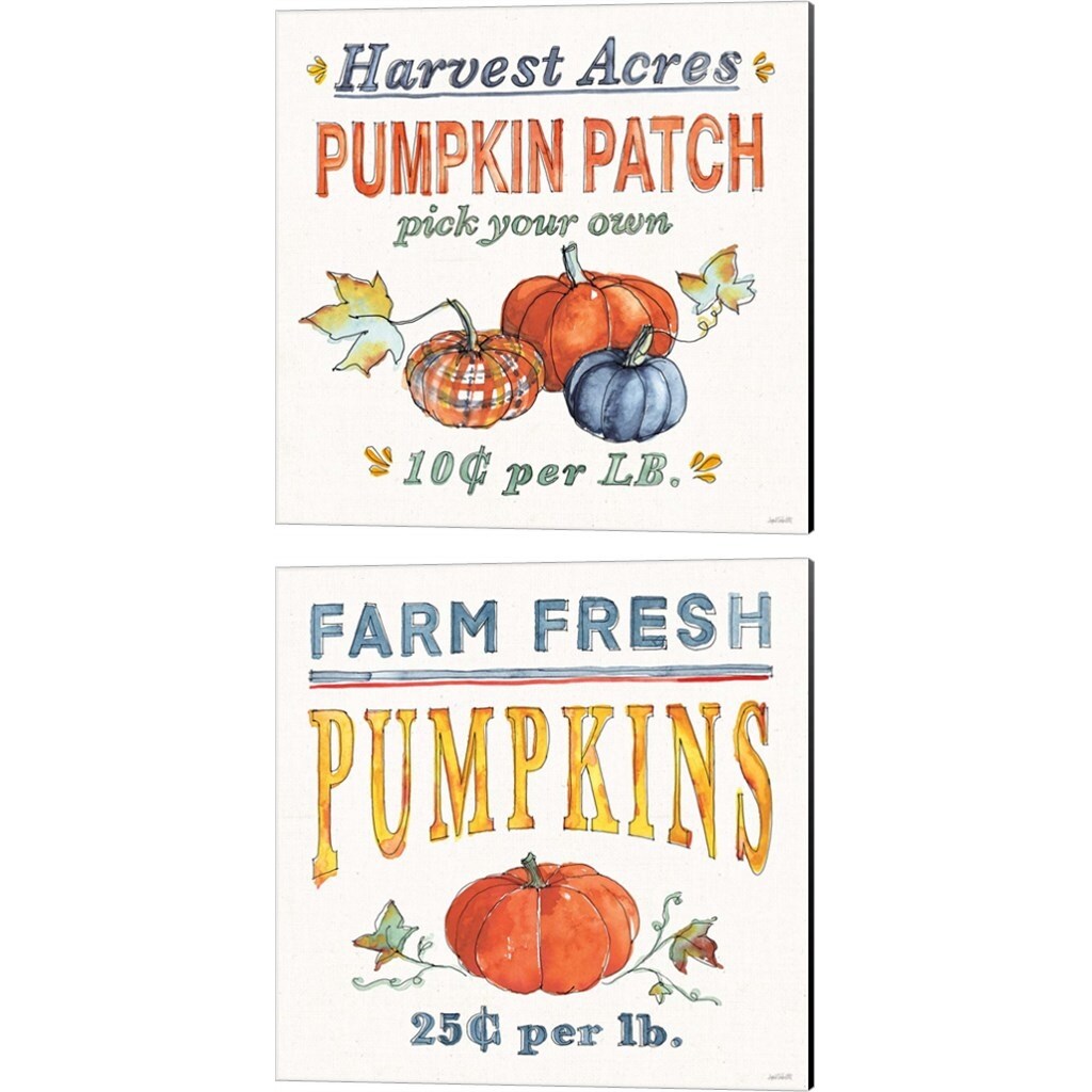 Anne Tavoletti 'Fall Flair A' Canvas Art (Set of 2)
