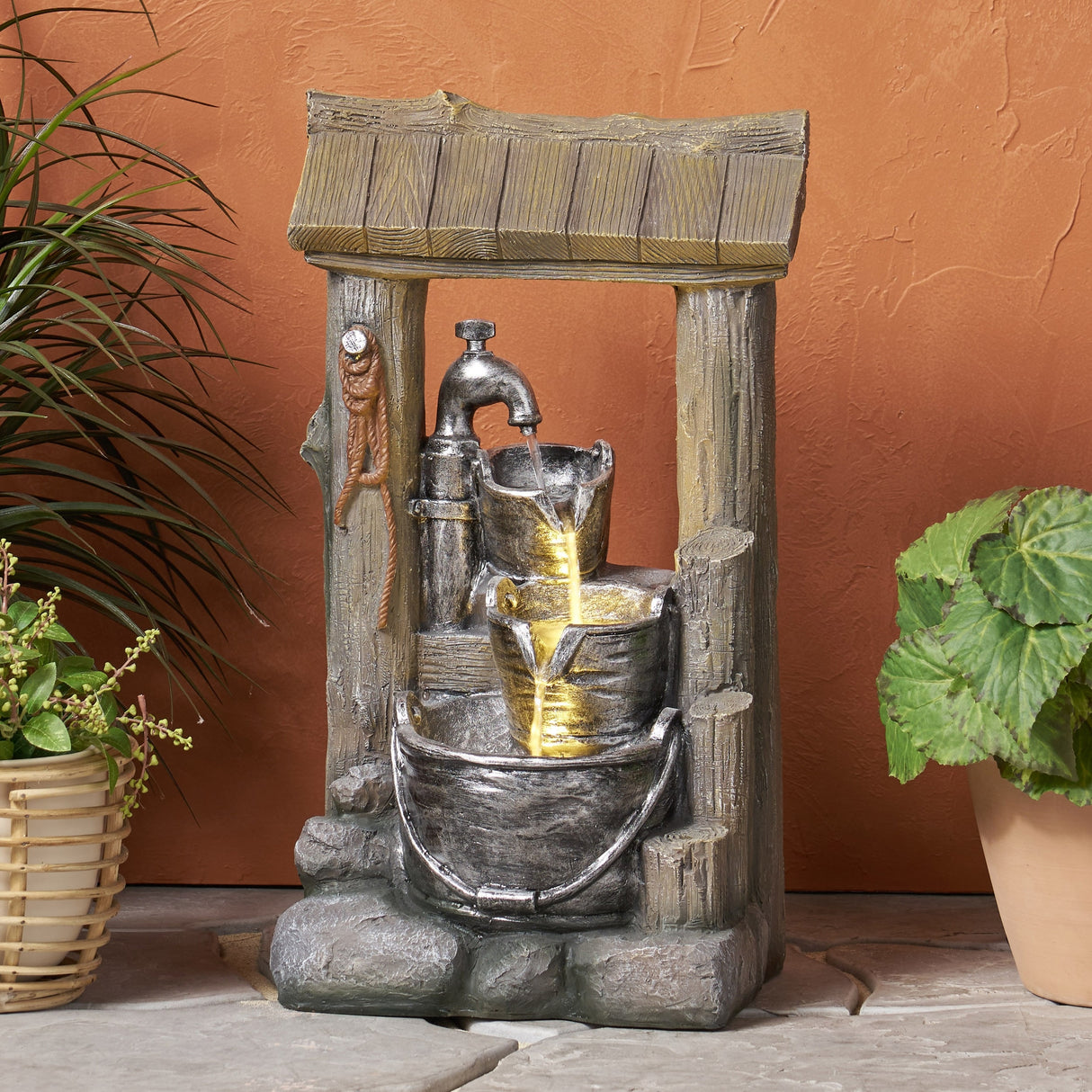 Annecy Outdoor Tier Bucket Fountain Outdoor 3 by Christopher Knight Home