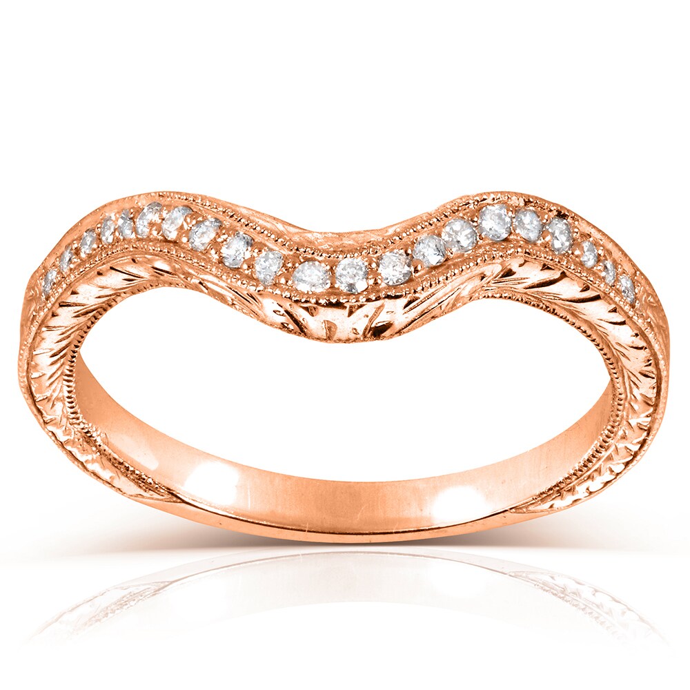 Annello by Kobelli 14k Rose Gold 1 8ct TDW Ladies Contoured Diamond We