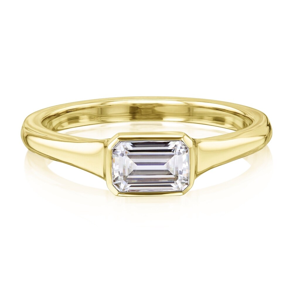 Annello by Kobelli 0.5 Carat Emerald Moissanite Solitaire Engagement Ring in 14k Gold (GH/VS)