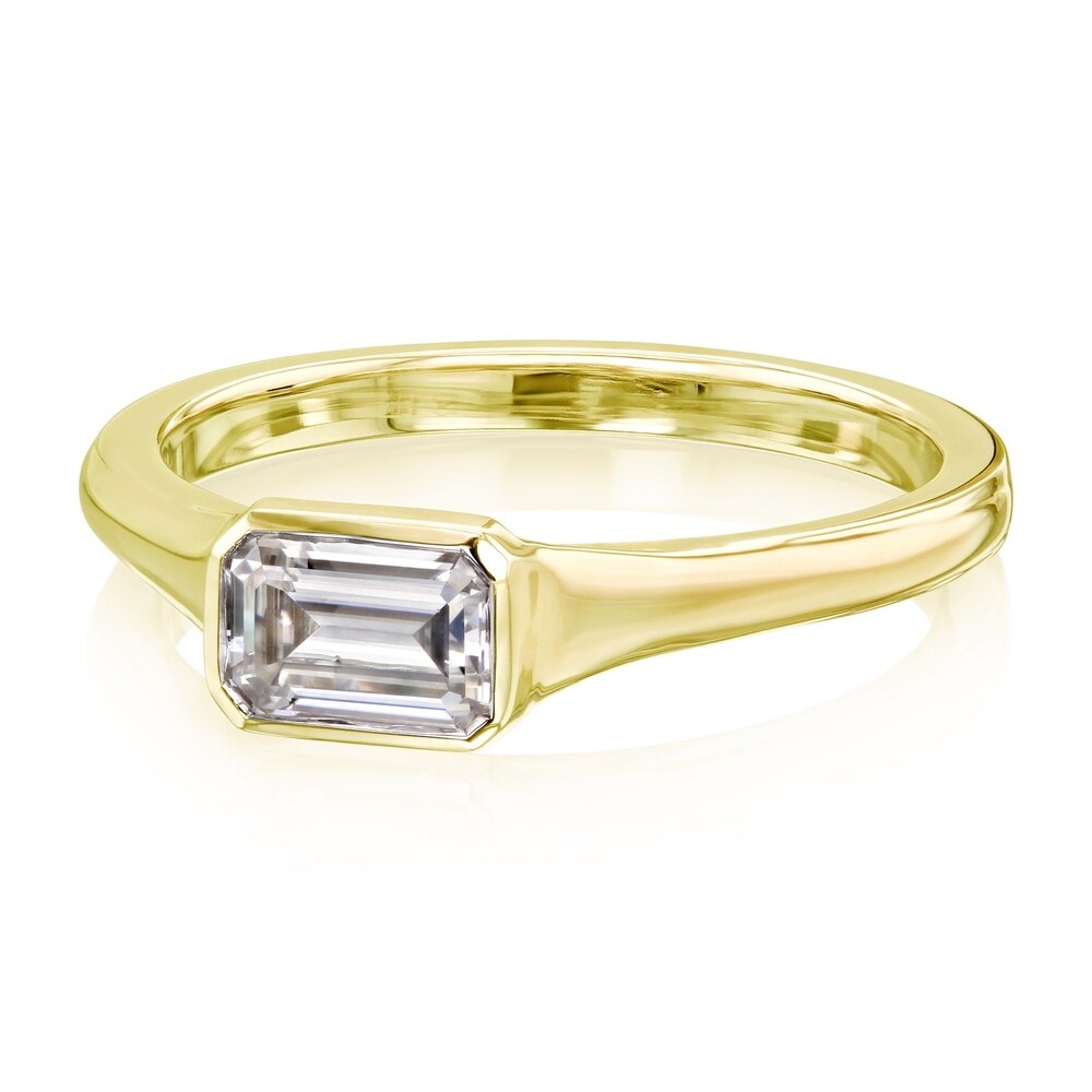 Annello by Kobelli 0.5 Carat Emerald Moissanite Solitaire Engagement Ring in 14k Gold (GH/VS)