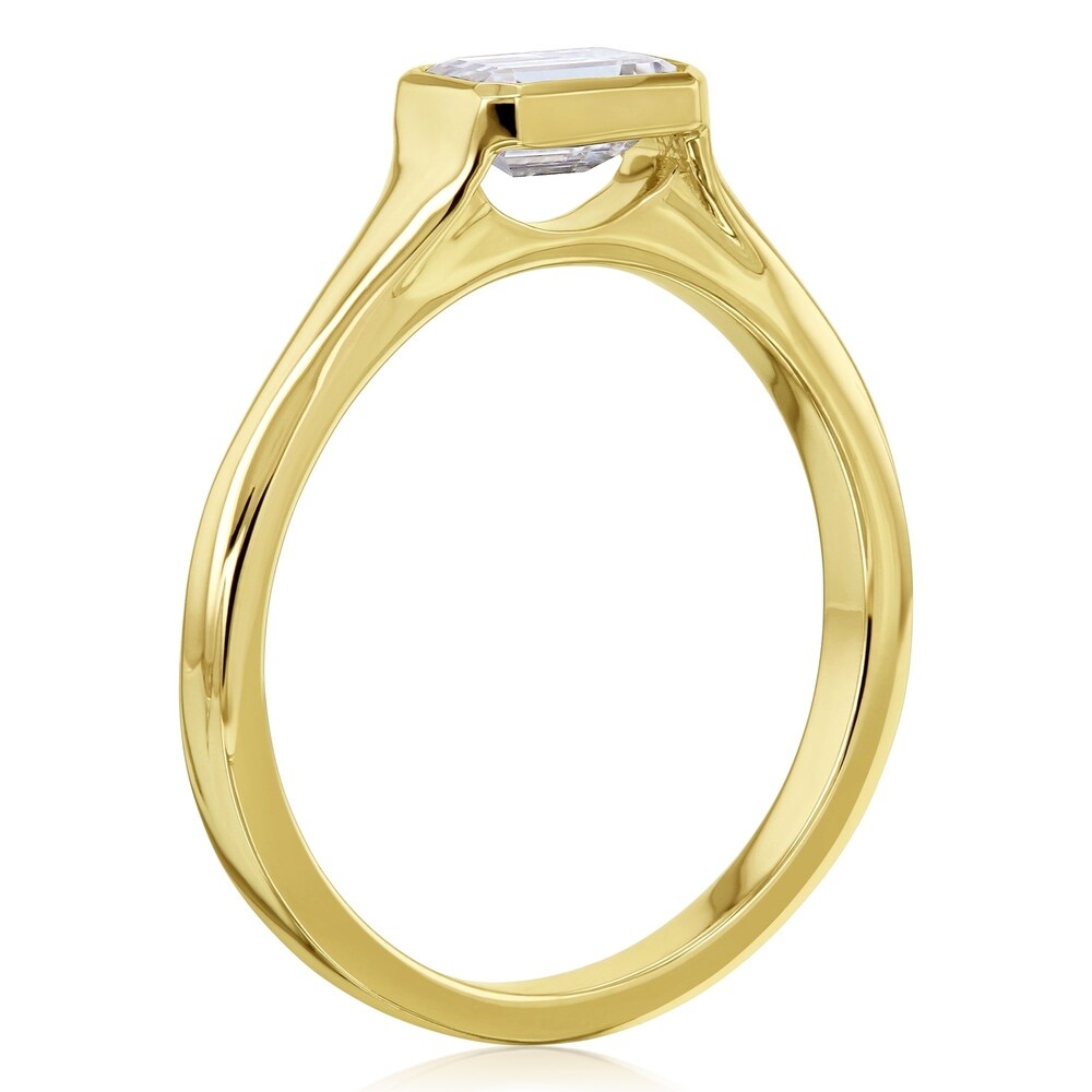 Annello by Kobelli 0.5 Carat Emerald Moissanite Solitaire Engagement Ring in 14k Gold (GH/VS)