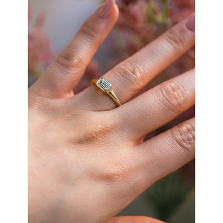 Annello by Kobelli 0.5 Carat Emerald Moissanite Solitaire Engagement Ring in 14k Gold (GH/VS)