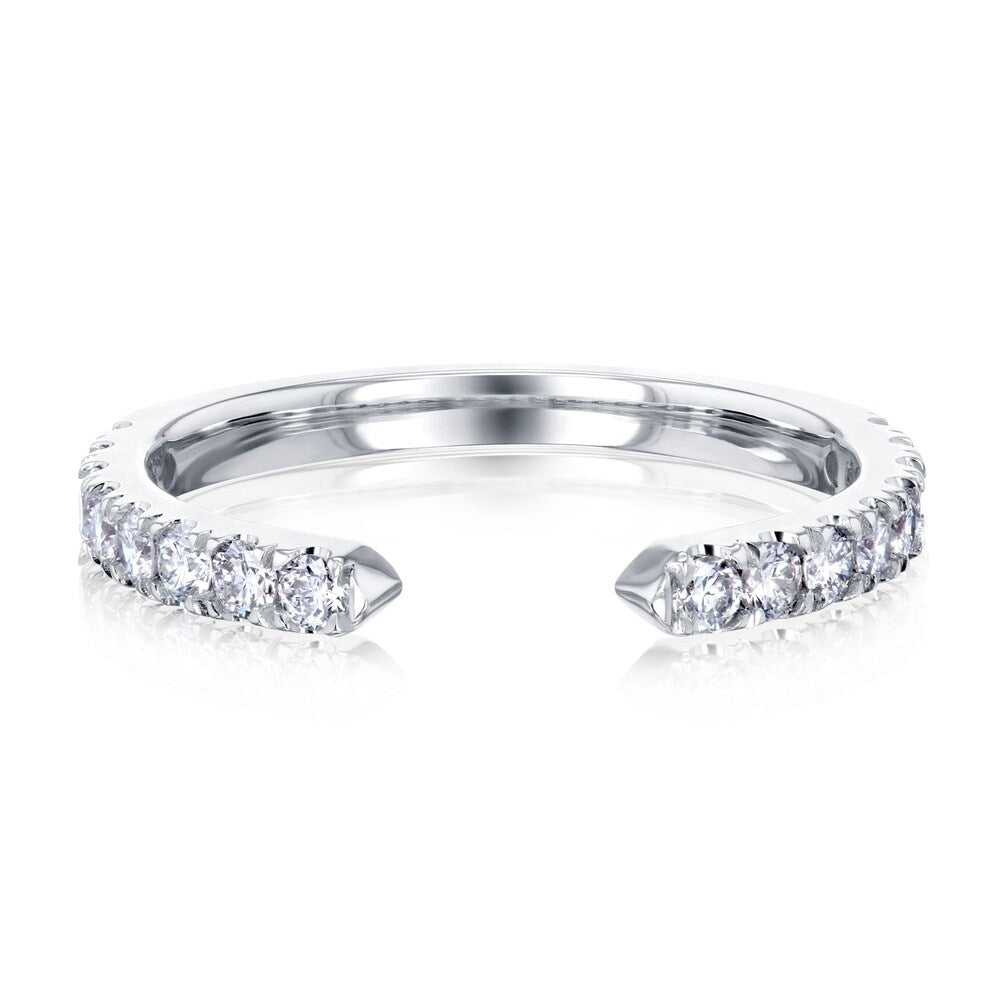 Kobelli 0.4 Carats Natural Diamond 14k Solid Gold Open C Women's Wedding Band