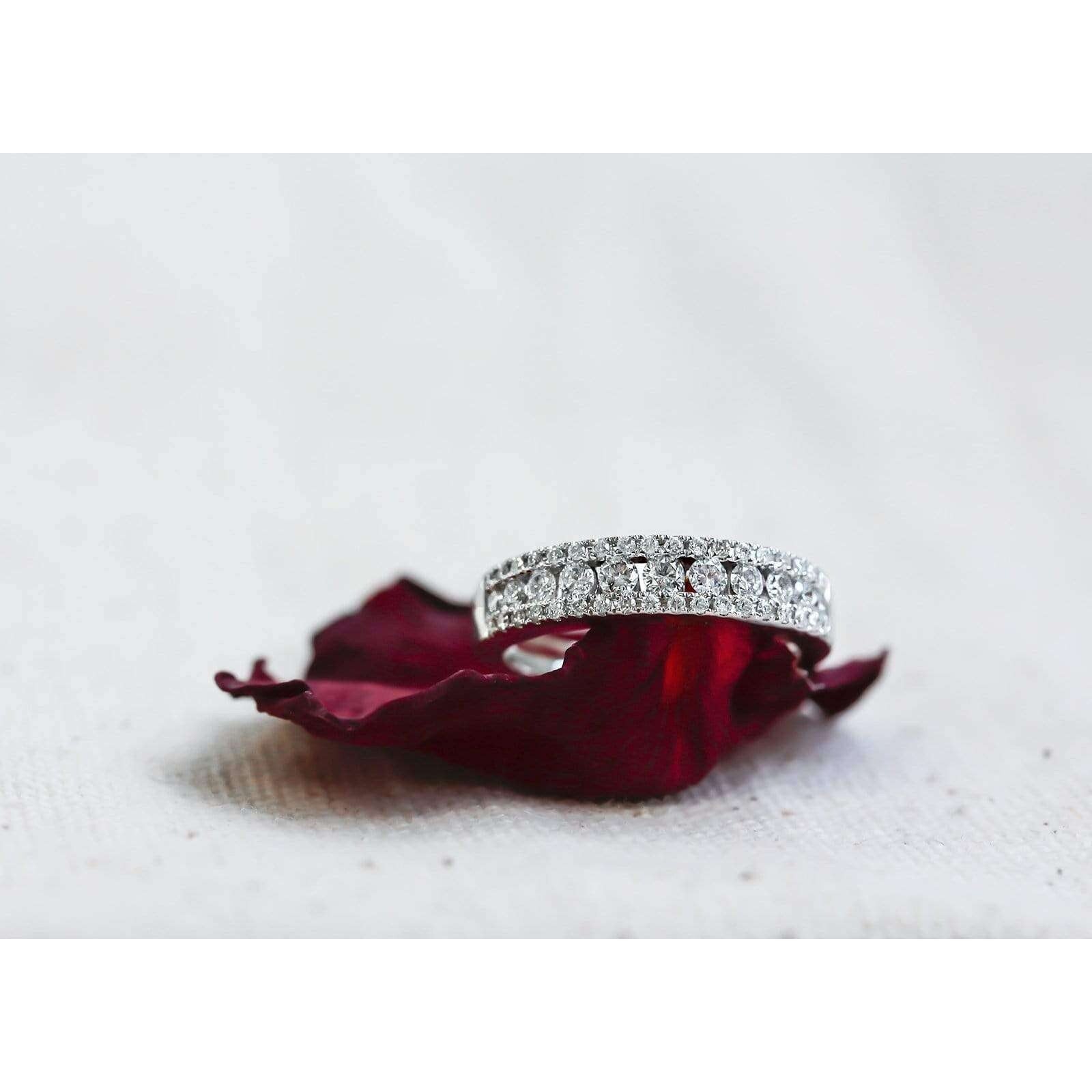 Kobelli 0.5 Carats Natural Diamond 14k White Gold Multi-row Ring