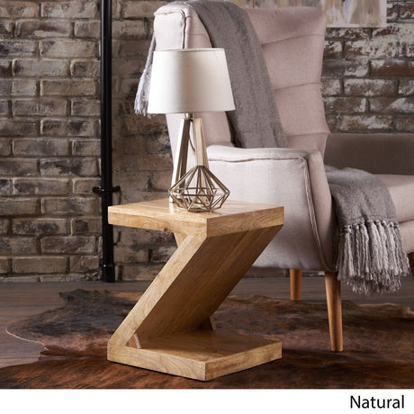 Annette Mango Wood Z-Shaped End Table by Christopher Knight Home