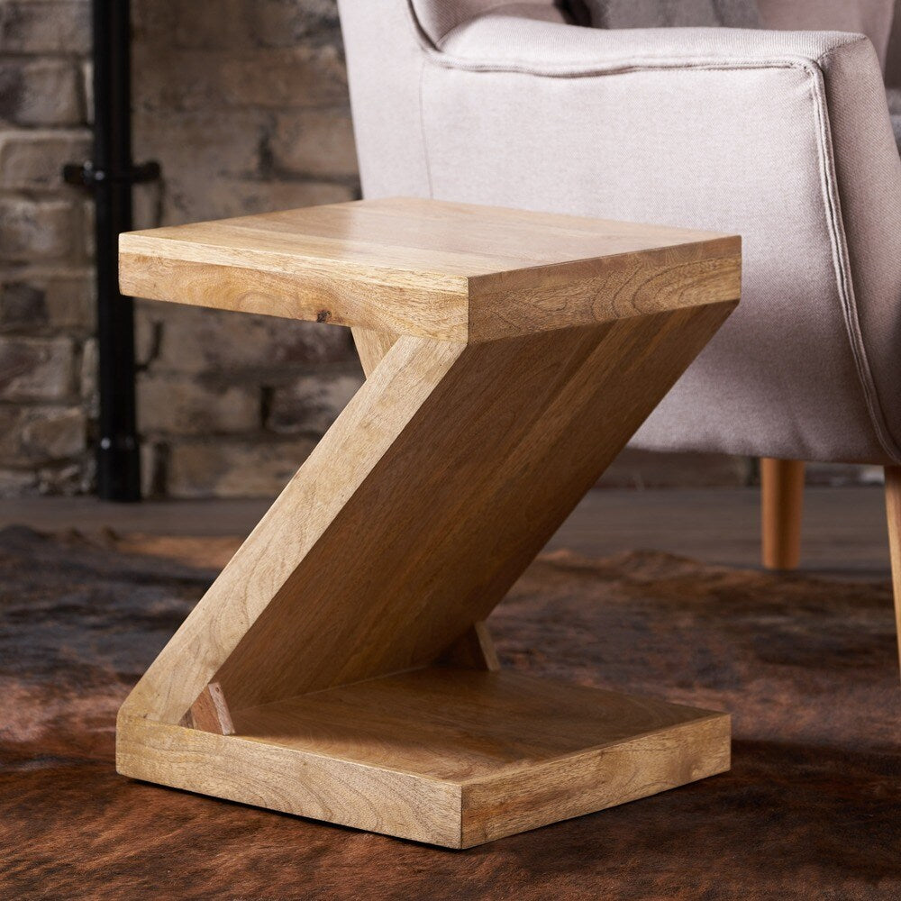 Annette Mango Wood Z-Shaped End Table by Christopher Knight Home