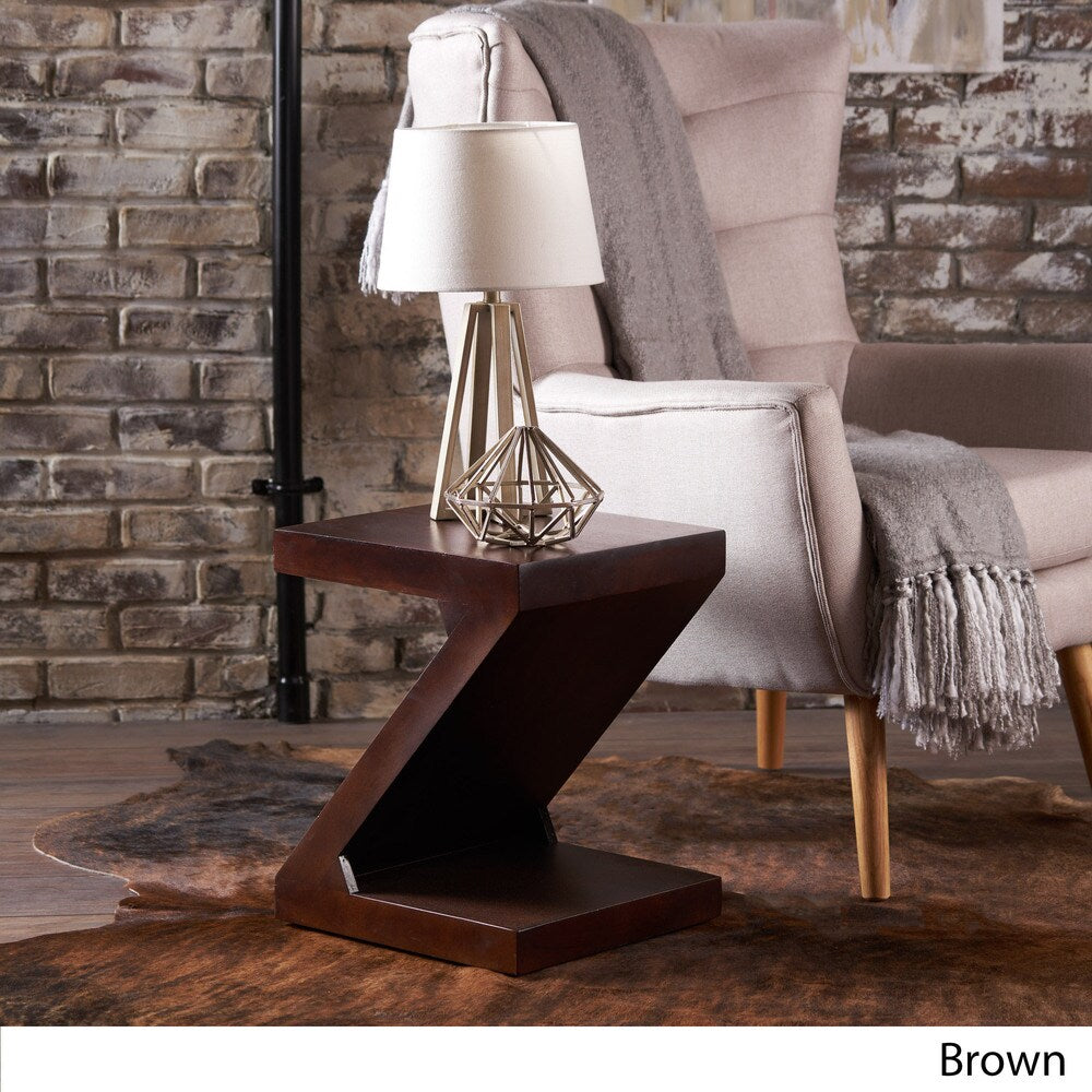 Annette Mango Wood Z-Shaped End Table by Christopher Knight Home