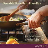 Anolon Advanced Hard Anodized Nonstick Ultimate Pan with Lid, 12-Inch, Gray