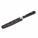 Anolon Cutlery 5-inch Black Japanese Stainless Steel Serrated Utility Knife with Sheath