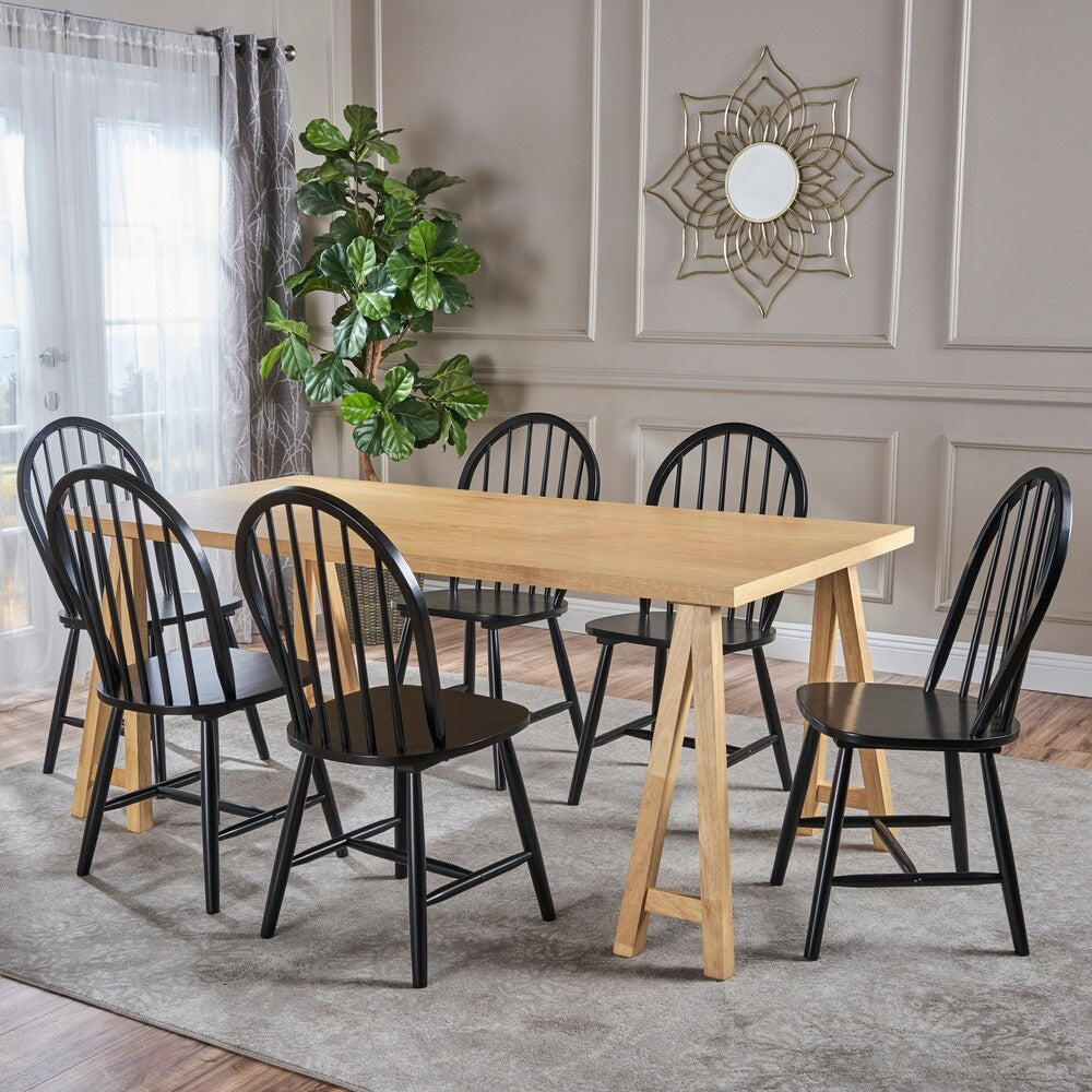 Ansley Farmhouse Cottage 7-piece Wood Dining Set by Christopher Knight Home