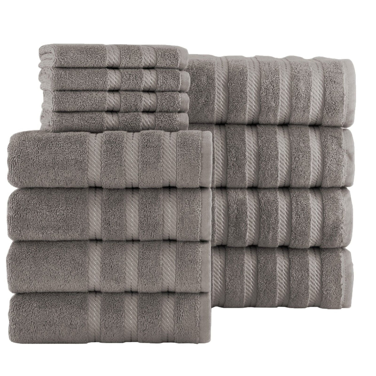 Antalya Hotel Collection Turkish Cotton Bathroom Towel 12 Pc Family Set